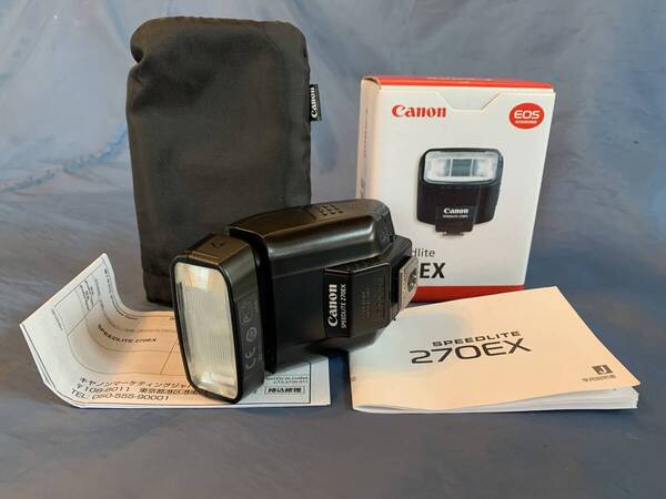 【完全動作/極美品】CANON Speedlite 270EX キャノン スピードライト ストロボ ライト /購入時同梱品全て完備
