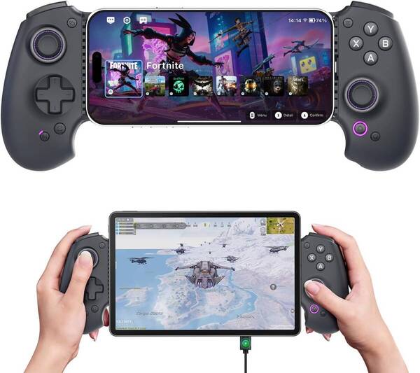 S9 プロゲーマー向け フルサイズゲームパッド 対応iPhone15/16 Serie用・iPad Mini 6/7・Android、タブレット