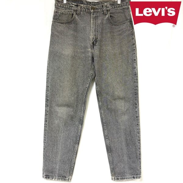 LEVI'S リーバイス 90s 米国製 550-4858 ヴィンテージ ブラックデニム 先染め USA ジーンズ 91年モデル アメリカ製 サークルRタブ W34 L30
