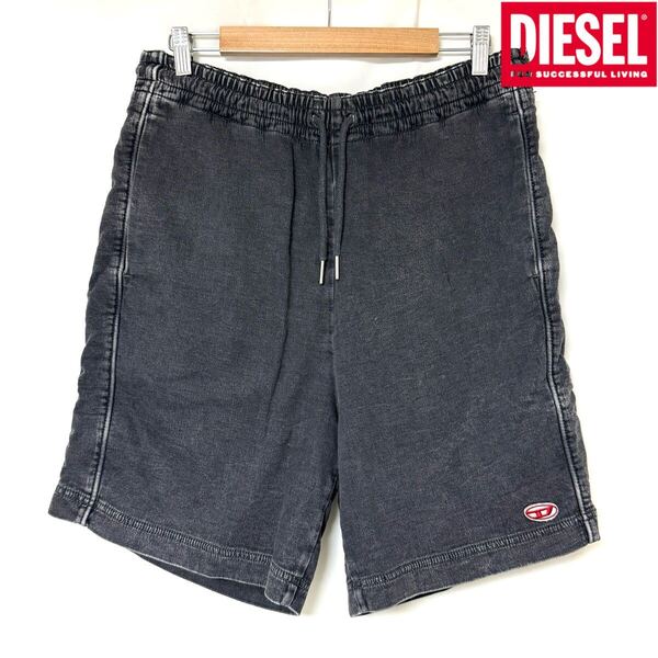 DIESEL ディーゼル D-BOXY TRACKDENIM SHORTS Dロゴ刺繍 ウォッシュ加工 デニム ショートパンツ ショーツ ダークグレー M