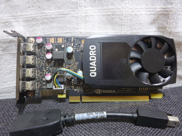 【送料込】NVIDIA Quadro P600 2GB Mini DisplayPortコネクタ×4 ロープロファイル仕様 中古