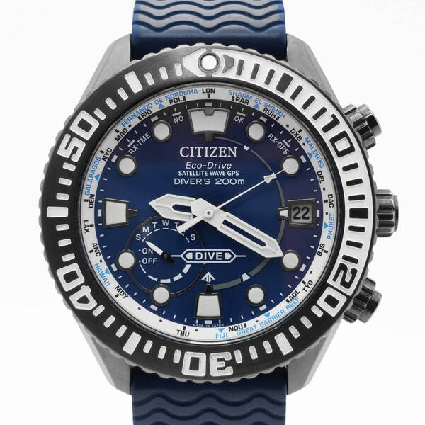 美品 CITIZEN PROMASTER シチズン プロマスター MARINE マリンシリーズ TripAdvisorコラボ ダイバー200m CC5006-06L F158-T026184 ブルー
