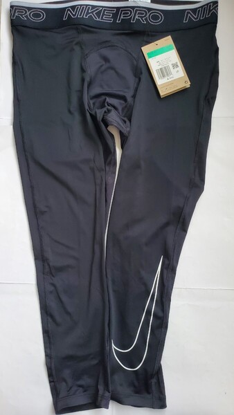 未使用紙タグ付ナイキNIKEドライフィットDri-FITナイキプロNike Proメンズ ランニングタイツDD1920-010 サイズXL黒3/4サイズタイトフィット