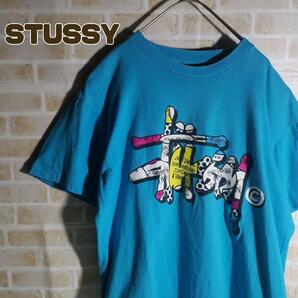 STUSSY ステューシー Tシャツ 半袖 水色 青 ショーン フォント