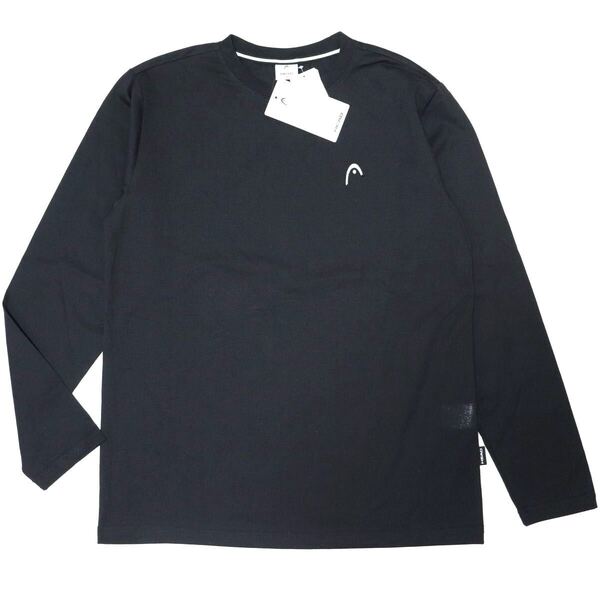(送料無料)新品未使用品 HEAD ヘッド ワンポイント ロゴ メンズ 長袖Tシャツ☆カラー ブラック☆サイズ L 胸囲96〜104㎝、身長175〜185㎝