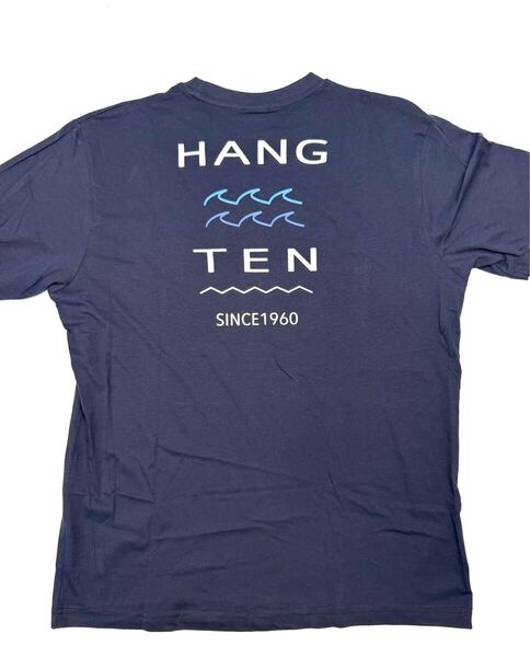 (送料無料)新品未使用品 HANGTENハンテン バックプリント メンズ半袖Tシャツ☆ネイビー☆サイズLL 胸囲104〜112㎝ 身長175〜185㎝☆綿100%