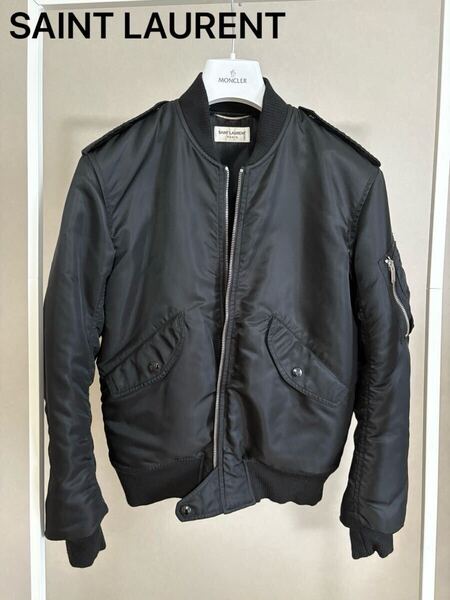 SAINT LAURENT PARIS★サンローランパリ★MA-1ブルゾン★size44★★ブラック★超美品★正規品★エディスリマン