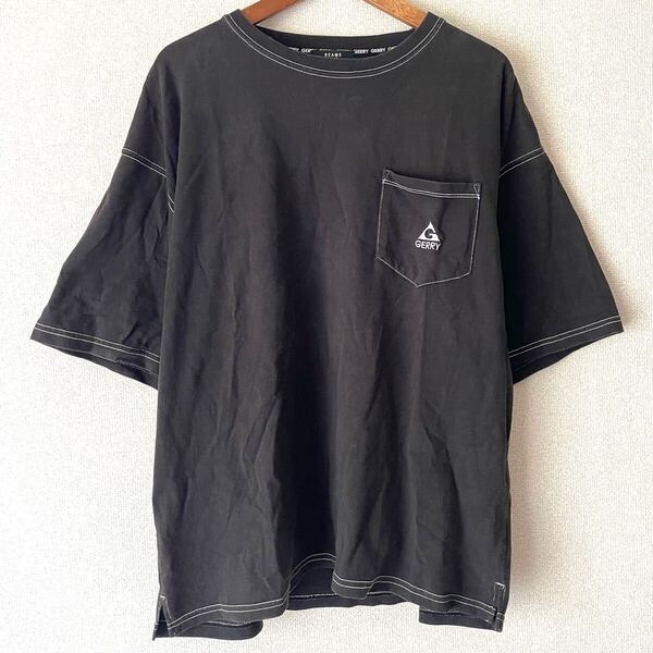 ビッグシルエット★BEAMS×GERRY コラボ 半袖 Tシャツ クルーネック ブラック L 古着 ビームス ハート ジェリー オーバーサイズ ゆるダボ