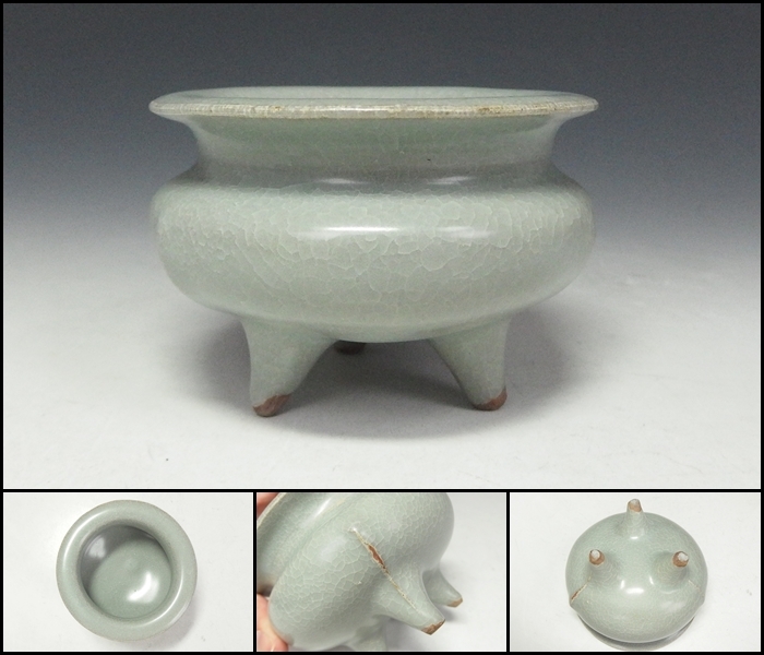 青磁袴腰香炉 | 龍泉窯 | 収蔵品詳細 | 作品を知る | 東京富士