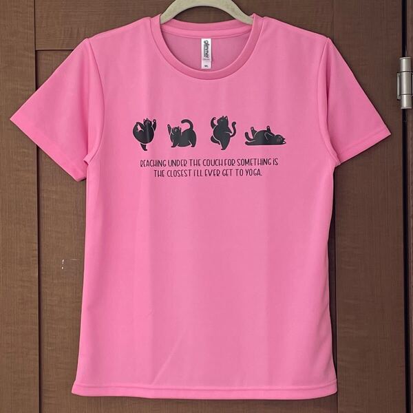 ドライ Tシャツ WLサイズ ヨガ 猫 レディース 半袖 ティシャツ 半袖Tシャツ