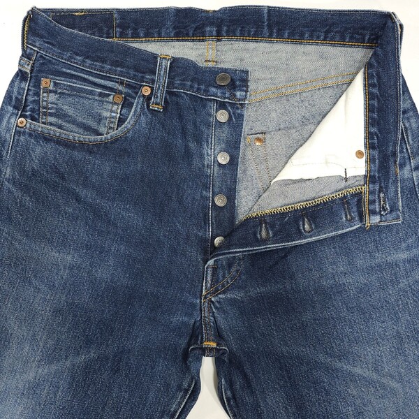 USAバレンシア製Levi'sリーバイス501XXヴィンテージ復刻ヒゲハチノス赤耳セルビッジ90sジーンズ501-0003デニムパンツBigEビッグEエイジング
