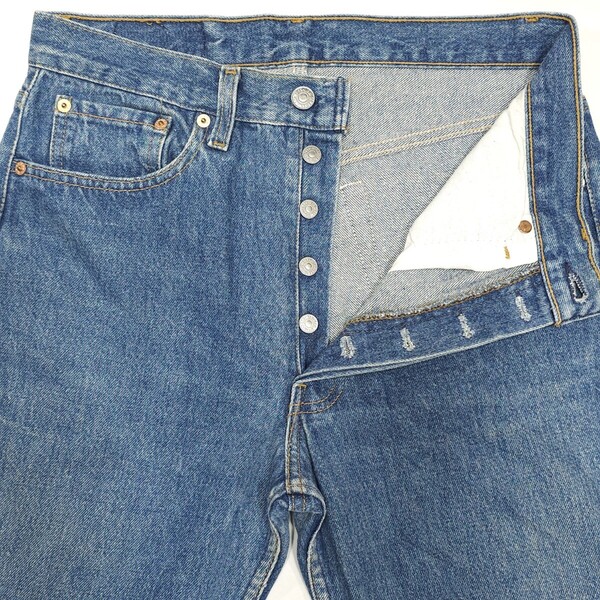 USA製バレンシアLevi'sリーバイス501-0000赤文字ヴィンテージ90sスモールeレギュラー脇割デニムパンツ ジーンズ90年代フェード エイジング
