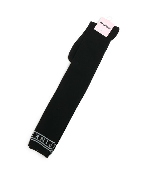 新品 PINK-latte ラインロゴニーハイソックス ネイビー&ブラック 2足セット 22~24cm 定価770円