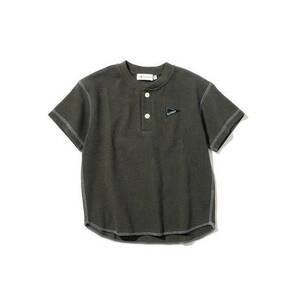 新品 THE SHOP TK(Kids) ヘンリーネックプルオーバー/無地ステッチ配色 ディープグレー 14(140cm) 定価1870円