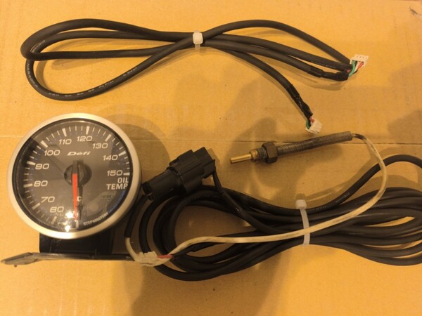Defi デフィ 旧リンクメーター 油温計 60φ センサーセット 黒/緑イルミ link-meter 廃版品 日本精機 OILTEMP