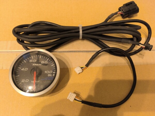 Defi デフィ 旧リンクメーター 油圧計 52φ 黒/緑イルミ link-meter 廃版品 日本精機 OILPRESS