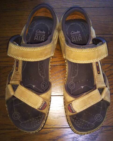 即決・送料込★Clarks クラークス★良品・Active Air レザー革サンダル アトルパート ATL Part★濃茶 UK6G(約24㎝)やや大き目