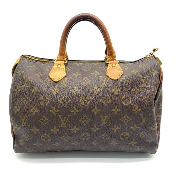 LOUIS VUITTON スピーディ30 モノグラム ハンドバッグ PVC ミニボストンバッグ パドロック付き A4 手提げ LV ユニセックス マロン ブラウン