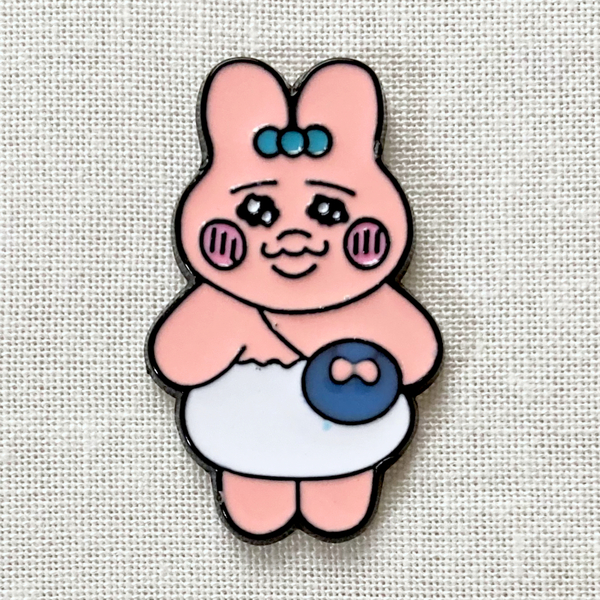 おぱんちゅうさぎ ピンクのウサギ パンツ かわいい◆ピンバッジ ピンズ バッチ ブローチ◆漫画 キャラクター 可哀想に!