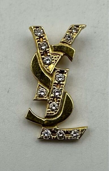 イヴサンローラン/YVES SAINT LAURENT/K18/ペンダントトップ/ダイヤ0.11ct/YSLロゴ