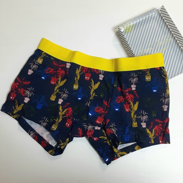 新品未使用 ポールスミス Paul Smith POP 観葉植物 ローライズ ボクサーパンツ L UNDERWEAR ネイビー LOWRISE BOXER PAUL SMITH