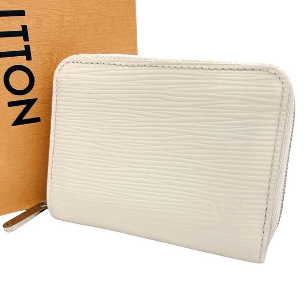 ルイヴィトン Louis Vuitton コインケース ジッピーコインパース エピ ラウンドファスナー ラウンドジップ ゴールド金具 ホワイト M6015J