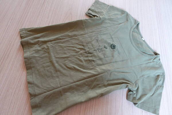 送料無料★M【コットンTシャツ】グリーンカーキ緑綿レディース春夏通勤通学旅行デート