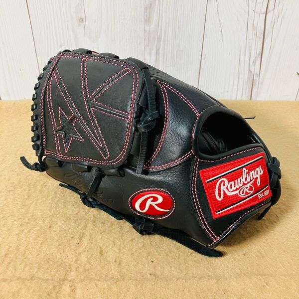 美品 Rawlings グローブ オールラウンド GS9HTY14 11 1/2インチ ソフトボール ローリングス 天然皮革製 野球 ブラック ピンク 送料無料