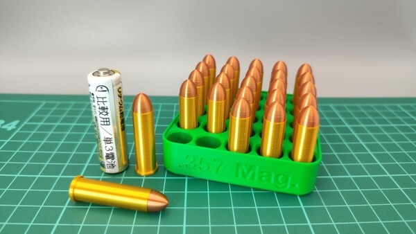 .357 Magnum 弾風 ダミーカート 25個セット【送料無料・トレイおまけ付】(検) .357 S&W マグナム 9x33mmR コルト パイソン リボルバー