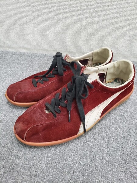 80s puma スエード バーガンディ US10.5 28.5㎝ レザーシューズ
