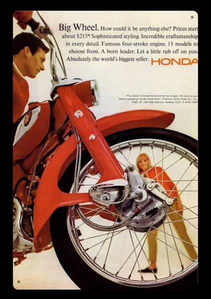 大型60cm / アメリカ看板シリーズ / お洒落 HONDA レトロ広告 / 新品看板 / 送料無料