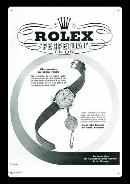 迫力の大型60cm!! / アメリカ看板シリーズ / COOL!! ロレックス レトロ広告 / 新品看板 / 送料無料・匿名配送します