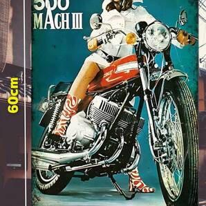 大型60cm カワサキ500 復刻レトロ看板!! 新品・送料無料