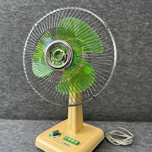<送料込>訳あり品 小泉産業 コイズミ KEF-510 扇風機 30センチ 卓上扇 3枚羽根 昭和レトロ レトロポップ 緑 グリーン ジャンク KOIZUMI