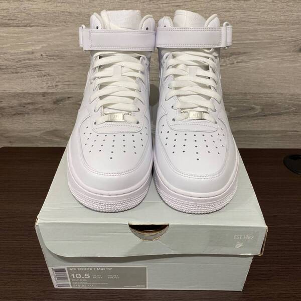 ナイキ エアフォース1 ミッド ホワイト/ホワイト 315123-111 28.5cm スニーカー Nike Air Force 1 Mid
