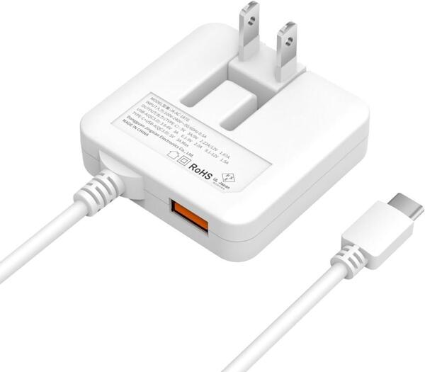 Type-C 急速充電器 PD20W&QC3.0 ケーブル一体型 USB充電器
