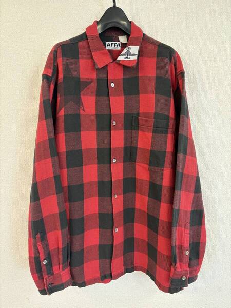 AFFA 思想家 ブロック ネル シャツ レッド L UNDERCOVER グッドイナフ アンダーカバー