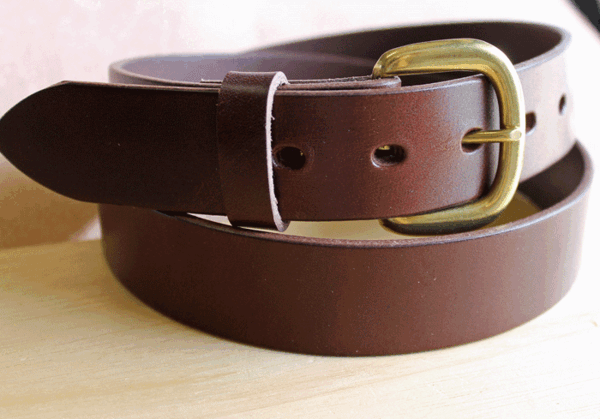 35mm サマーオイルチョコ バックル (OR)ゴールド系 34インチ=85cm 栃木レザー使用