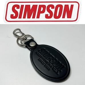 ★廃盤 SIMPSON SK-12 BLACK シンプソン カラビナ付き キーホルダー バイク アクセサリー 小物 未使用品 A70623-19