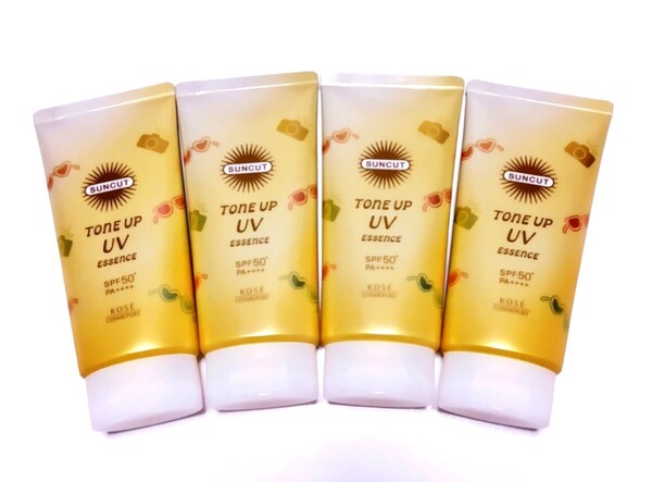 KOSE サンカット トーンアップUV エッセンス 日焼け止め 80g レモンイエロー 4本セット 未使用 送料込み