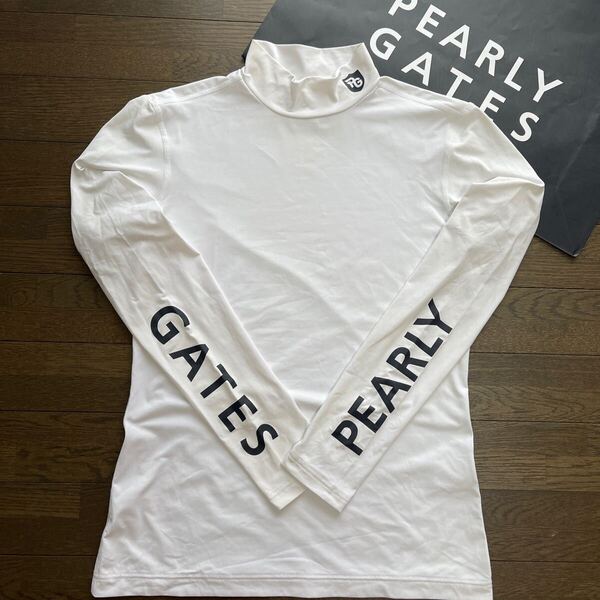 送料無料PEARLY GATESパーリーゲイツ定番BIGPGアンダーシャツBeatrix速乾接触冷感UVCUT抗菌防臭弾力性STRETCH希少White(大特価2)中古品