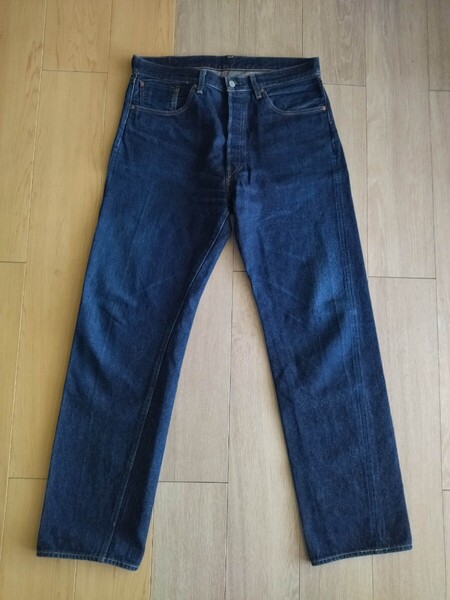 LEVIS リーバイス 55501 501XX W36 濃紺復刻日本製赤耳紙パッチボタンフライベルトループオフセット大きめサイズアメカジビンテージ デニム