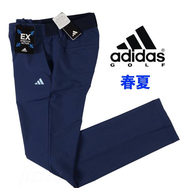 ■【M】春夏 定価12,100円 アディダス ゴルフ GOLF ウエストストレッチ テーパードパンツ 紺■