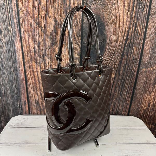 CHANEL トートバッグ シャネル カンボンライン ココマーク シャネルトートバッグ ブラウン シャネルバッグ ハンドバッグ