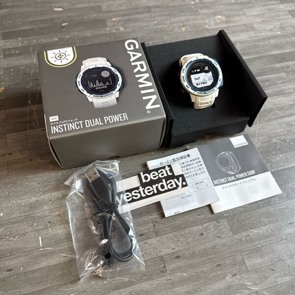GARMIN INSTINCT DUAL POWER ホワイト ガーミン デュアルパワー