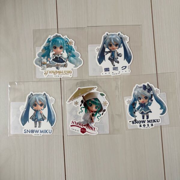 初音ミク 雪ミク オールスターズ ダイカットステッカー 5枚 新千歳 スカイタウン 限定