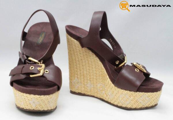 ◆◇【美品】LOUIS VUITTON ルイヴィトン モノグラム ウェッジソール サンダル◇◆