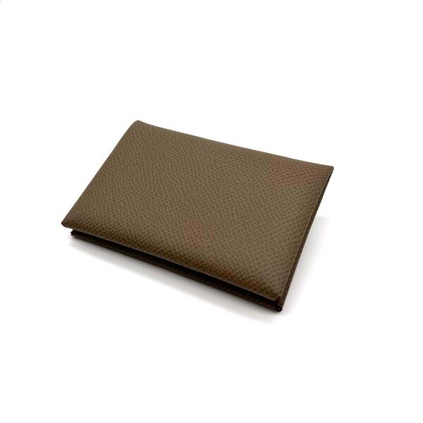 【極上美品】HERMES エルメス ヴォーエプソン カルヴィ ヴェルソ カードケース 名刺入れ※イニシャルあり