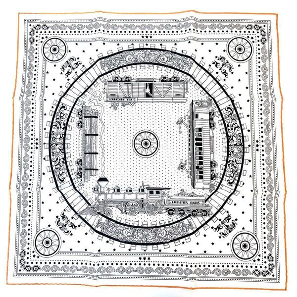 【美品】HERMES エルメス カレ55 ALL ABOARD! バンダナ スカーフ