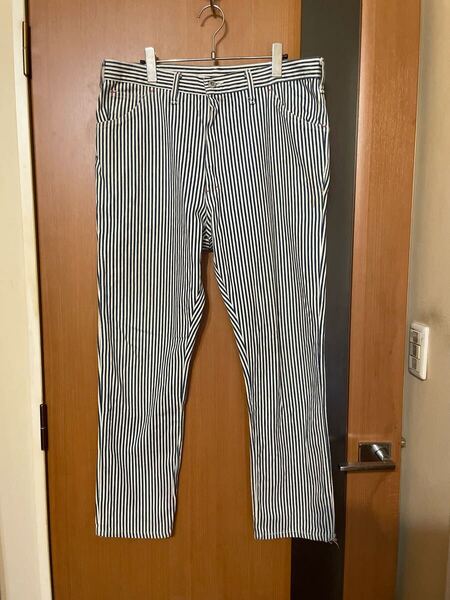 希少 アーカイブ『A BATHING APE』×『POST OVERALLS』90s USA製ヒッコリーパンツ エイプ ポストオーバーオールズ 裏原 VINTAGE ストリート